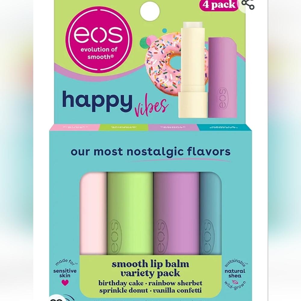 EOS Happy Vibes Lip Balm 4pk